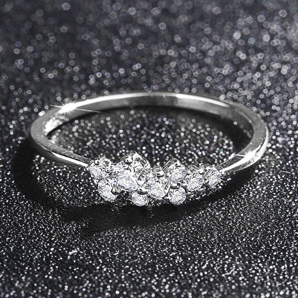 fashion trendy elegant women's ring for romantic party gift light yellow gold thin jewelry small drill ring kcr088, Silver
fashion trendy elegant women's ring for romantic party gift light yellow gold thin jewelry small drill ring kcr088, Silver