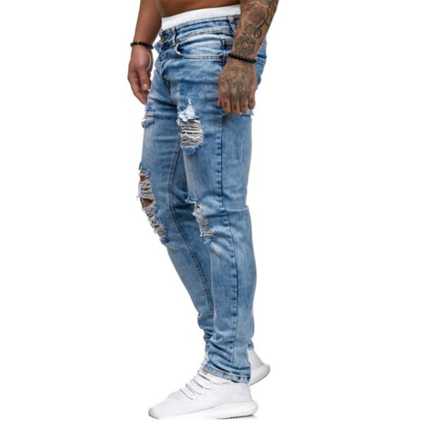 men's jeans males fashion pants casual hole skinny pencil men water wash cotton stretch clothings, Blue
men's jeans males fashion pants casual hole skinny pencil men water wash cotton stretch clothings, Blue