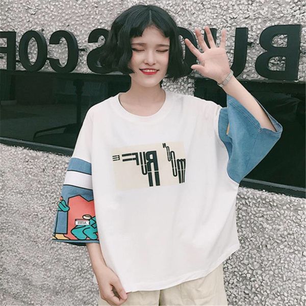 2020 summer new stitching loose short-sleeved t-shirt tide hip-hop couple cross-border direct supply shirt, White
2020 summer new stitching loose short-sleeved t-shirt tide hip-hop couple cross-border direct supply shirt, White