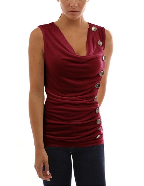 2019 women's summer v-neck sleeveless pleated back closure casual tank s-3xl, White
2019 women's summer v-neck sleeveless pleated back closure casual tank s-3xl, White