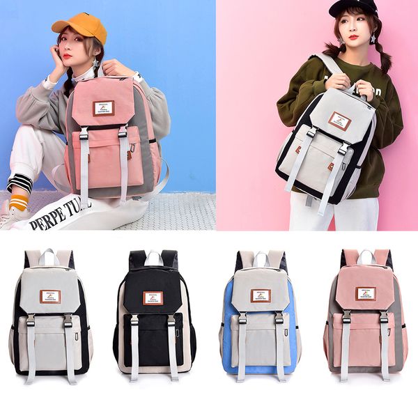 women fashion casual large-capacity couple schoolbag travel hiking color block backpack for 2019
women fashion casual large-capacity couple schoolbag travel hiking color block backpack for 2019