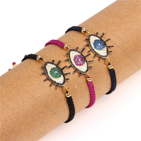 trendy turkish gold evil eye bracelet pave cz blue green red eyes black lace up threads bracelet adjustable female party jewelry, Golden;silver
trendy turkish gold evil eye bracelet pave cz blue green red eyes black lace up threads bracelet adjustable female party jewelry, Golden;silver