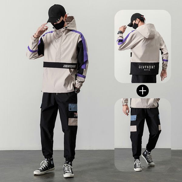 streetwear tracksuit men 2020 spring sportswear hooded men's sets casual male track suit two piece set jacket + jogger pants, Gray
streetwear tracksuit men 2020 spring sportswear hooded men's sets casual male track suit two piece set jacket + jogger pants, Gray
