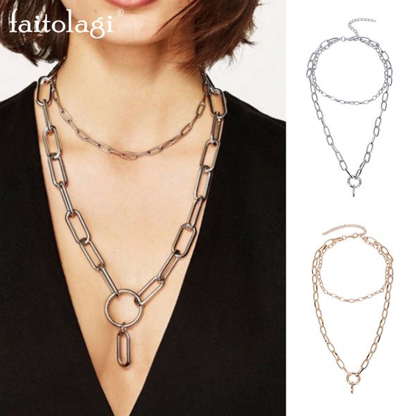 chokers punk two layered chain necklaces for women fashion choker collar circle pendant hip hop necklace girls jewelry, Golden;silver
chokers punk two layered chain necklaces for women fashion choker collar circle pendant hip hop necklace girls jewelry, Golden;silver