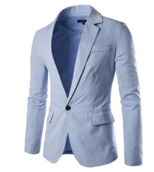 spring and autumn men's one button casual linen fashion teen blazer, White;black
spring and autumn men's one button casual linen fashion teen blazer, White;black