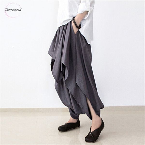 new wide women skirt 2019 leg asymmetric loose linen cotton pants designer plus size capris elastc waist, Black
new wide women skirt 2019 leg asymmetric loose linen cotton pants designer plus size capris elastc waist, Black