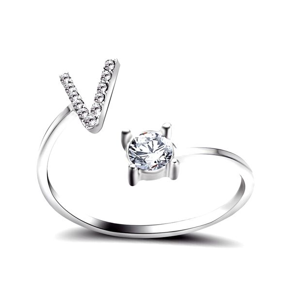 26pcs new creative women rings letter with rhinestone 26 english letters open adjustable rings g-23, Silver
26pcs new creative women rings letter with rhinestone 26 english letters open adjustable rings g-23, Silver