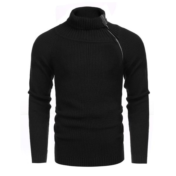 men long sleeve turtleneck sweater knit autumn, winter irregular zipper casual solid side slit split knitwear, White;black
men long sleeve turtleneck sweater knit autumn, winter irregular zipper casual solid side slit split knitwear, White;black