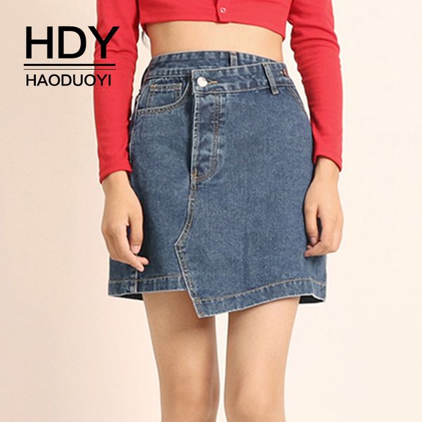 hdy haoduoyi 2019 new fashion simple casual solid color high waist asymmetric denim half-length pocket skirt, Black;gray
hdy haoduoyi 2019 new fashion simple casual solid color high waist asymmetric denim half-length pocket skirt, Black;gray
