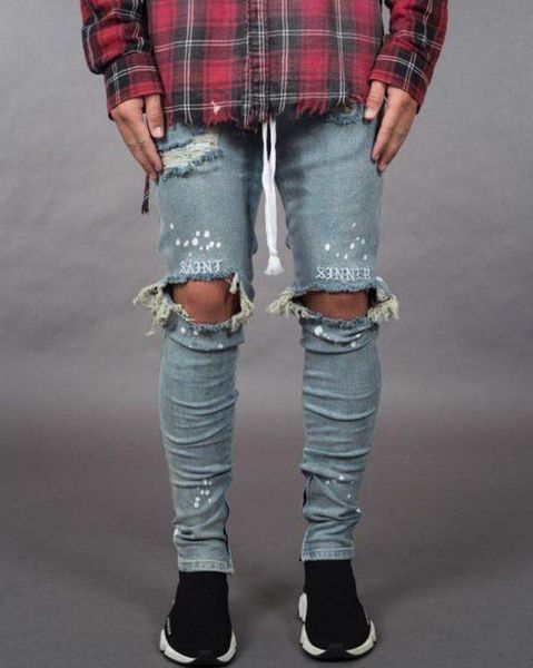 mens holes jeans spring ripped striped trousers men pants skinny zipper designer pants, Blue
mens holes jeans spring ripped striped trousers men pants skinny zipper designer pants, Blue