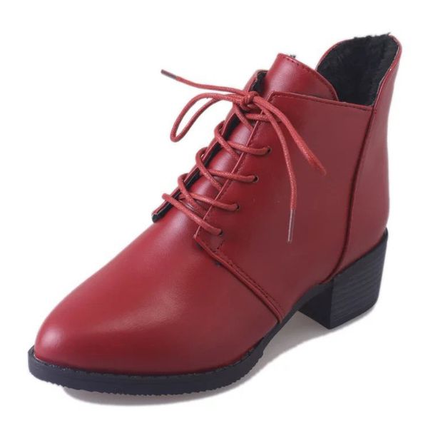 winter lace up boots women 2019 autumn fashion mid heel warm fur shoes non slip red black ankle booties ladies
winter lace up boots women 2019 autumn fashion mid heel warm fur shoes non slip red black ankle booties ladies