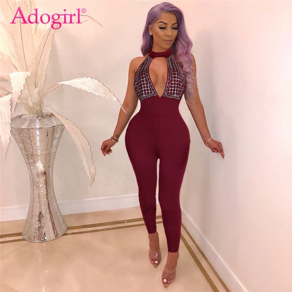 adogirl diamonds cutout halter bandage jumpsuit women backless skinny romper night club party outfits female overalls, Black;white
adogirl diamonds cutout halter bandage jumpsuit women backless skinny romper night club party outfits female overalls, Black;white
