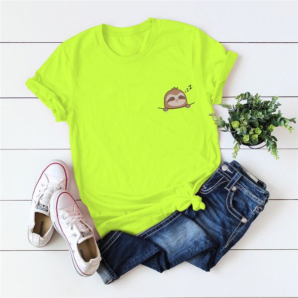 plus size s-5xl pocket sloth print t shirt women shirts 100%cotton o neck short sleeve tees summer t-shirt pink tshirt women, White
plus size s-5xl pocket sloth print t shirt women shirts 100%cotton o neck short sleeve tees summer t-shirt pink tshirt women, White
