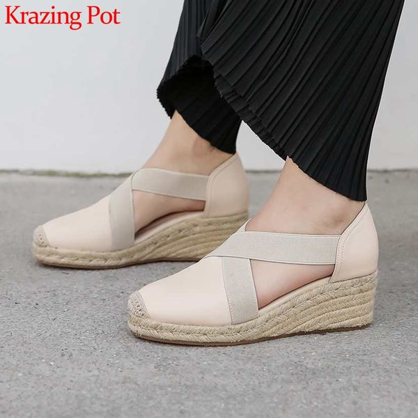 sandals krazing pot limited handmade genuine leather round toe high heels straw wedges young lady daily leisure shoes women l15, Black
sandals krazing pot limited handmade genuine leather round toe high heels straw wedges young lady daily leisure shoes women l15, Black