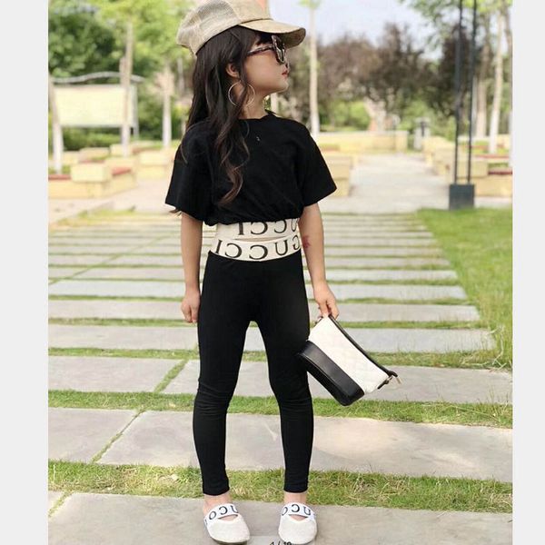 Girls Outfits Fashion Summer Kids Sets Children Suit Black Tops+trousers kids designer clothes girls clothes kids clothing A4466
Girls Outfits Fashion Summer Kids Sets Children Suit Black Tops+trousers kids designer clothes girls clothes kids clothing A4466