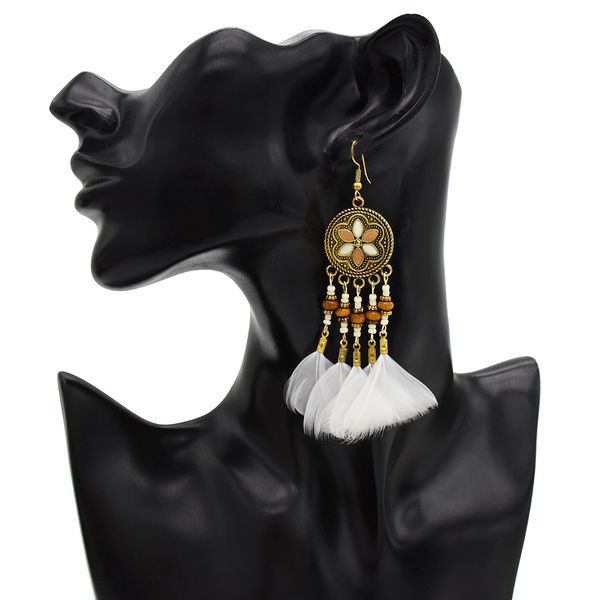 style fashion personality popular feather earrings bohemian style retro travel shooting flower tassel earrings pendant women jewelry gif, Silver
style fashion personality popular feather earrings bohemian style retro travel shooting flower tassel earrings pendant women jewelry gif, Silver