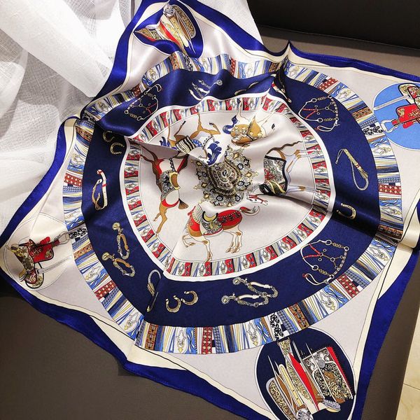 a quality horse silk scarf mulberry women female small square towel professional scarfs, Blue;gray
a quality horse silk scarf mulberry women female small square towel professional scarfs, Blue;gray