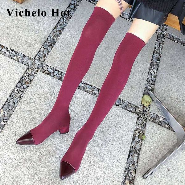 boots vichelo 2021 fashion large size natural leather pointed toe square high heels young lady daily over-the-knee l6f8, Black 
boots vichelo 2021 fashion large size natural leather pointed toe square high heels young lady daily over-the-knee l6f8, Black