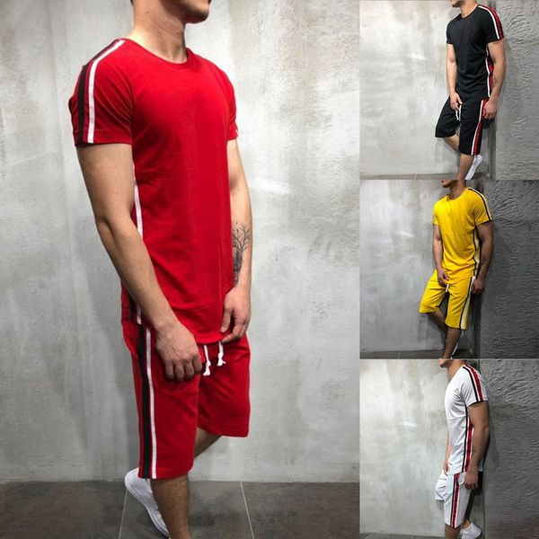 2019 summer fashion men set side striped patchwork mens sportswear tracksuit casual short sleeve t-shirt drawstring shorts suit, Gray
2019 summer fashion men set side striped patchwork mens sportswear tracksuit casual short sleeve t-shirt drawstring shorts suit, Gray