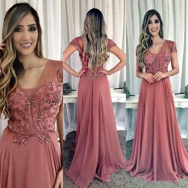 cap sleeves beaded crystals 2019 evening dresses a-line chiffon prom dresses elegant formal bridesmaid party gowns, Black;red
cap sleeves beaded crystals 2019 evening dresses a-line chiffon prom dresses elegant formal bridesmaid party gowns, Black;red