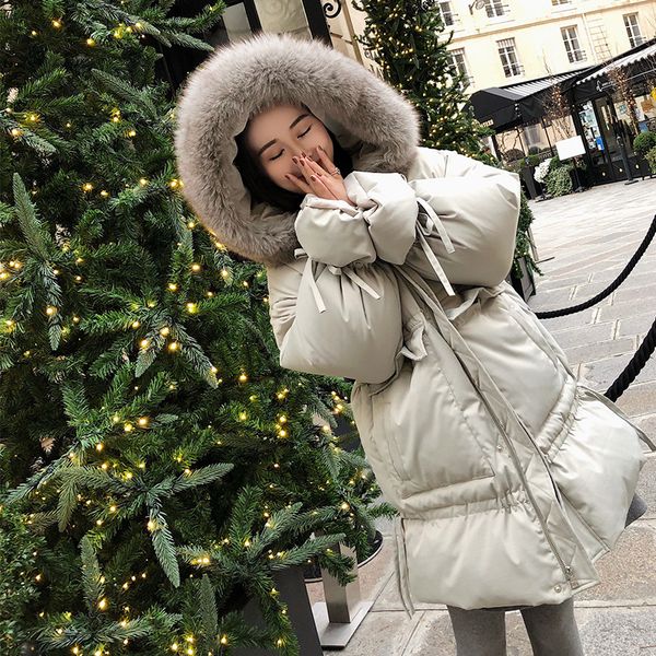 2018 women winter white 90% duck down parkas medium long slim jackets large natural raccoon fur hooded warm coat pink outwear, Black
2018 women winter white 90% duck down parkas medium long slim jackets large natural raccoon fur hooded warm coat pink outwear, Black