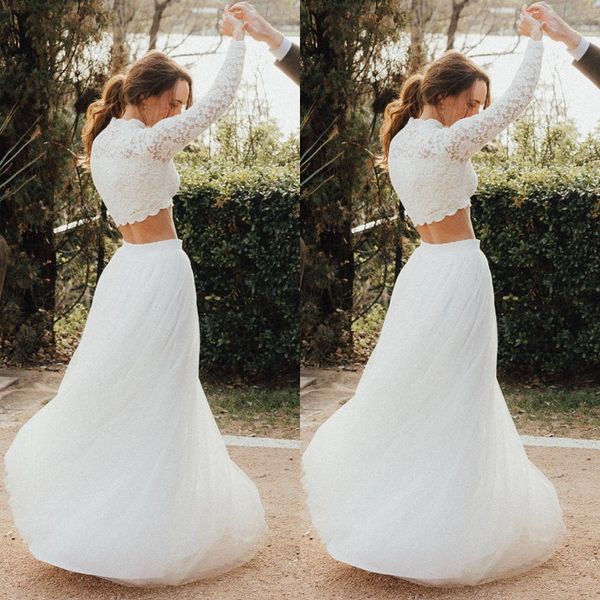 plus size two piece boho wedding dress jewel neck lace zipper weddin gown beach half sleeve bridal gowns, White
plus size two piece boho wedding dress jewel neck lace zipper weddin gown beach half sleeve bridal gowns, White