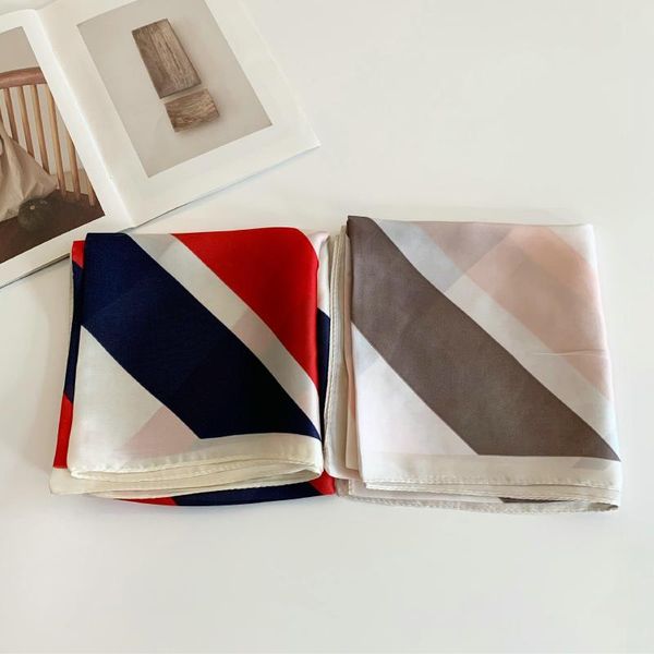 70*70 printing small square scarf small silk like scarf women's thin stripe fashion, Blue;gray
70*70 printing small square scarf small silk like scarf women's thin stripe fashion, Blue;gray
