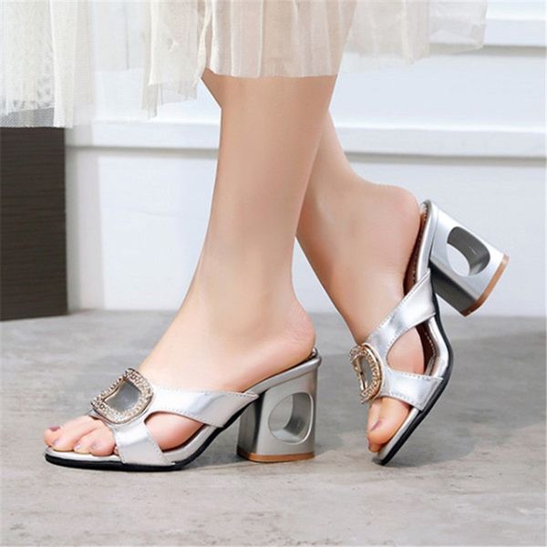 slippers pxelena novelty buckle crystal women summer fretwork hollow out high heels slides female outdoor fashion gold silver 45, Black
slippers pxelena novelty buckle crystal women summer fretwork hollow out high heels slides female outdoor fashion gold silver 45, Black