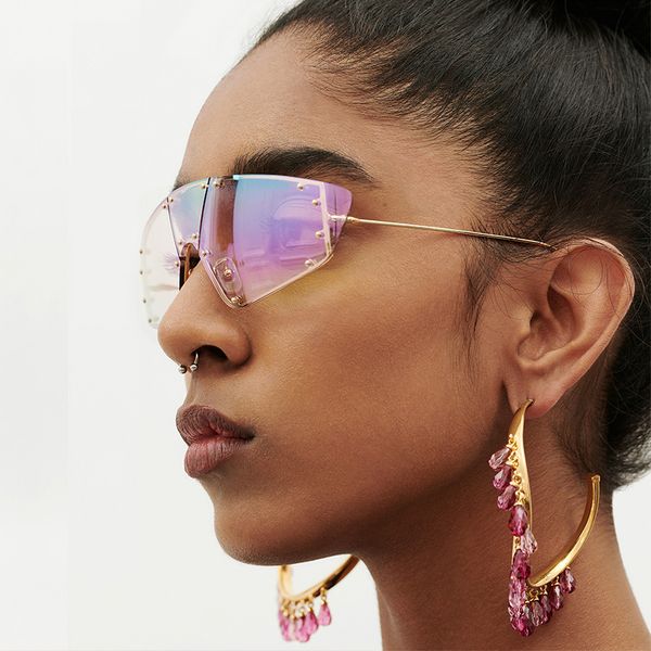 purple vintage mirror rihanna pink women sunglasses luxury alloy rivet men shades uv400 vintage cat eye glasses oculos feminino ch01, Blue
purple vintage mirror rihanna pink women sunglasses luxury alloy rivet men shades uv400 vintage cat eye glasses oculos feminino ch01, Blue