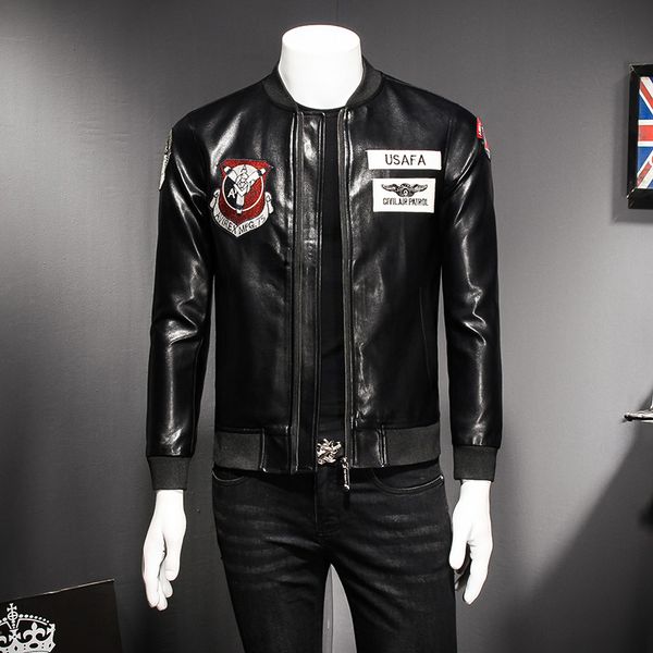 in 2018 the new man han edition cultivate morality leather jacket men 3019, 18001, p140 qiantang false mould, Black
in 2018 the new man han edition cultivate morality leather jacket men 3019, 18001, p140 qiantang false mould, Black