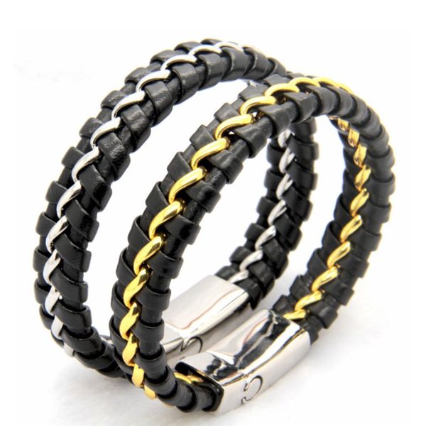 wristlet circlet wristband 2019 wide woven leather bracelet titanium steel magnet buckle bangle bracelet woven punk men gift, Black
wristlet circlet wristband 2019 wide woven leather bracelet titanium steel magnet buckle bangle bracelet woven punk men gift, Black