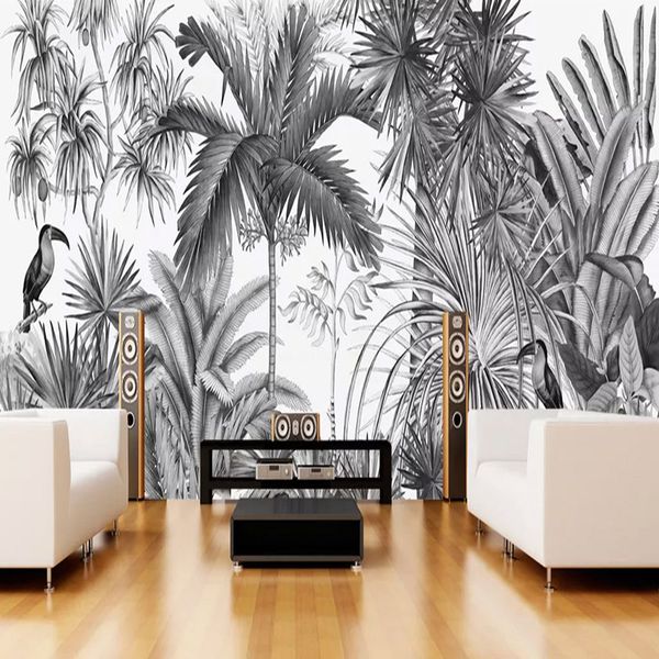 3d wallpaper european style retro nostalgic hand-painted coconut tree toucan jungle mural living room background wall 3d fresco
3d wallpaper european style retro nostalgic hand-painted coconut tree toucan jungle mural living room background wall 3d fresco