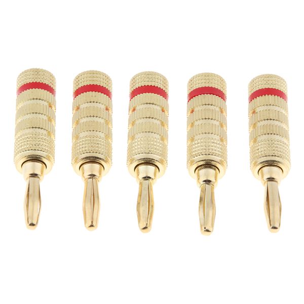 5pcs 4mm 24k gold plated surface pure copper speaker cable wire banana plug audio connector
5pcs 4mm 24k gold plated surface pure copper speaker cable wire banana plug audio connector