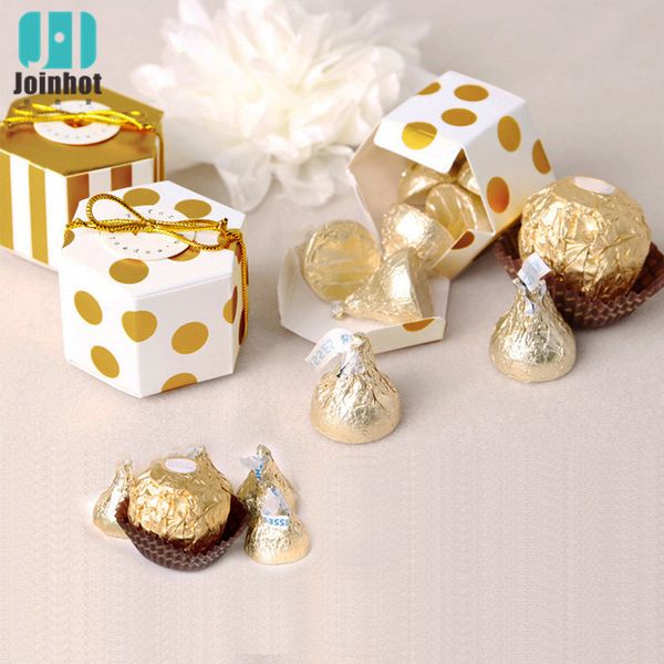 10pcs mini golden stripe dots gift box hexagon wedding chocolate box bronzing candy baking package wedding party decorations
10pcs mini golden stripe dots gift box hexagon wedding chocolate box bronzing candy baking package wedding party decorations