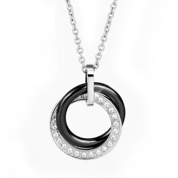 exquisite sliver circle crystal black white ceramic pendant necklace for women ladies double round design engagement jewelry, Silver
exquisite sliver circle crystal black white ceramic pendant necklace for women ladies double round design engagement jewelry, Silver