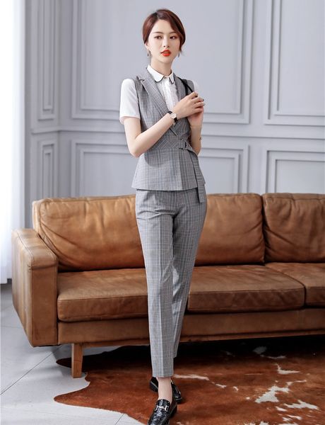 formal ladies women business suits with pant and vest set work wear ladies grey waistcoat office uniform styles, White;black
formal ladies women business suits with pant and vest set work wear ladies grey waistcoat office uniform styles, White;black