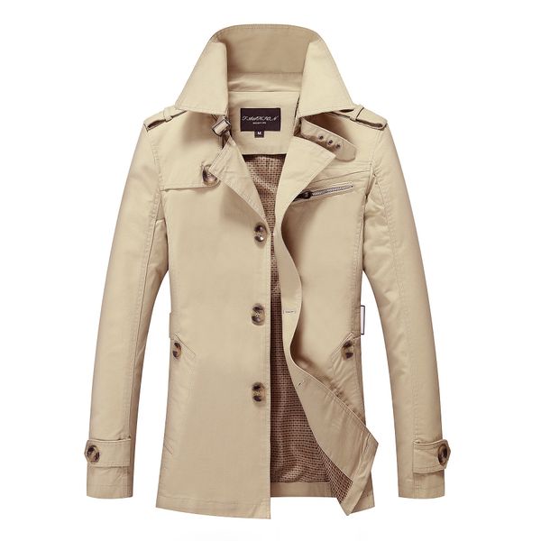 2018 autumn men jacket selling fold-down collar mid-length trench coat coat men's 1306, Black;brown
2018 autumn men jacket selling fold-down collar mid-length trench coat coat men's 1306, Black;brown