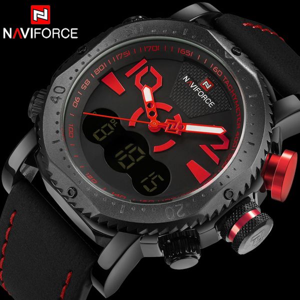 naviforce brand men sport watch dual display digital watch leather quartz red 30m waterproof wristwatches reloj hombre, Slivery;brown
naviforce brand men sport watch dual display digital watch leather quartz red 30m waterproof wristwatches reloj hombre, Slivery;brown