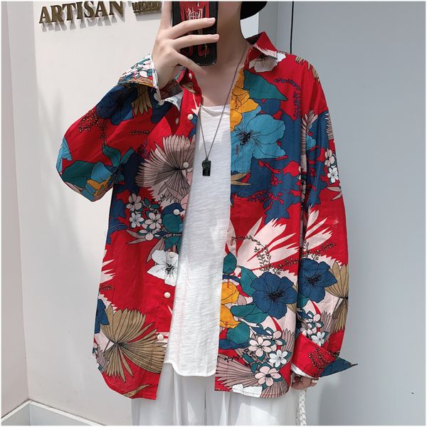 2019 spring and autumn new hong style youth male large size long-sleeved self-portrait fashion casual shirt red / green, White;black
2019 spring and autumn new hong style youth male large size long-sleeved self-portrait fashion casual shirt red / green, White;black