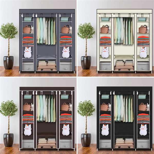 69" portable clothes closet wardrobe storage organizer with non-woven fabric quick and easy to assemble extra strong and durable dark b
69" portable clothes closet wardrobe storage organizer with non-woven fabric quick and easy to assemble extra strong and durable dark b
