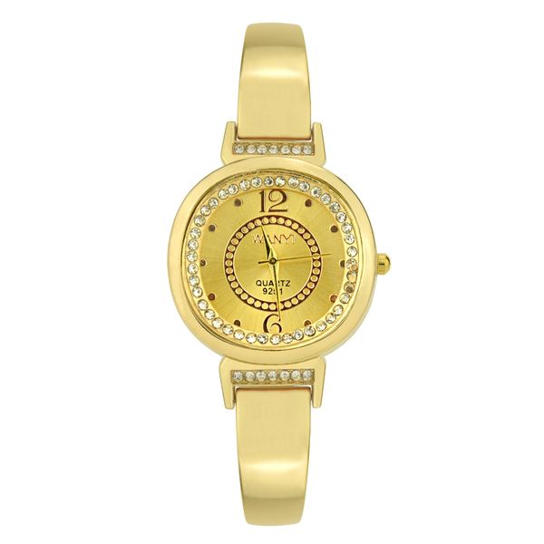 

women diamond alloy case watch bracelet watch analog quartz movement wrist present for couple, Slivery;brown