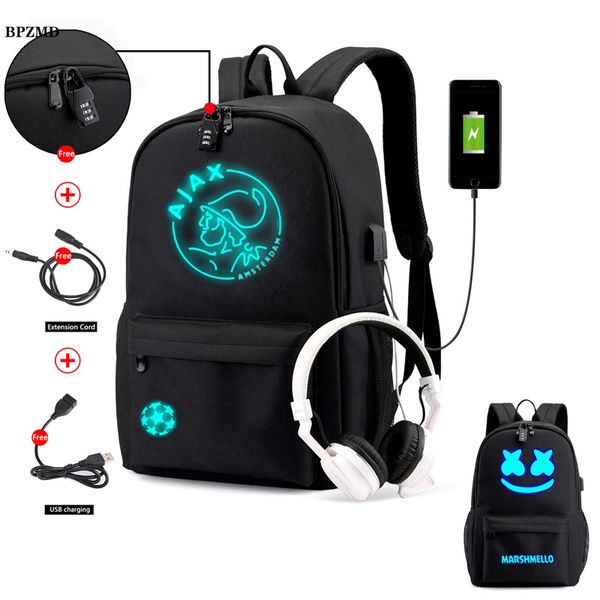 dj marshmello anti-theft luminous canvas waterproof backpack for men ajax student school backpack teenagers girl boys book bag
dj marshmello anti-theft luminous canvas waterproof backpack for men ajax student school backpack teenagers girl boys book bag