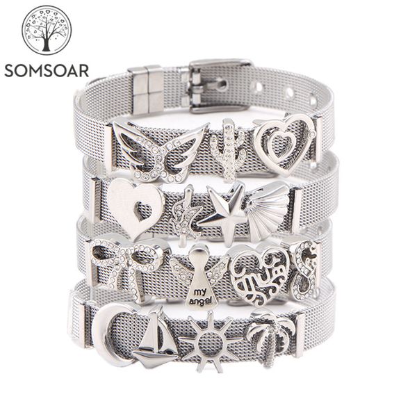 somsoar jewelry silver stainless steel mesh bracelet bangles with new arrival slide charms bracelets as woman gift, Golden;silver
somsoar jewelry silver stainless steel mesh bracelet bangles with new arrival slide charms bracelets as woman gift, Golden;silver