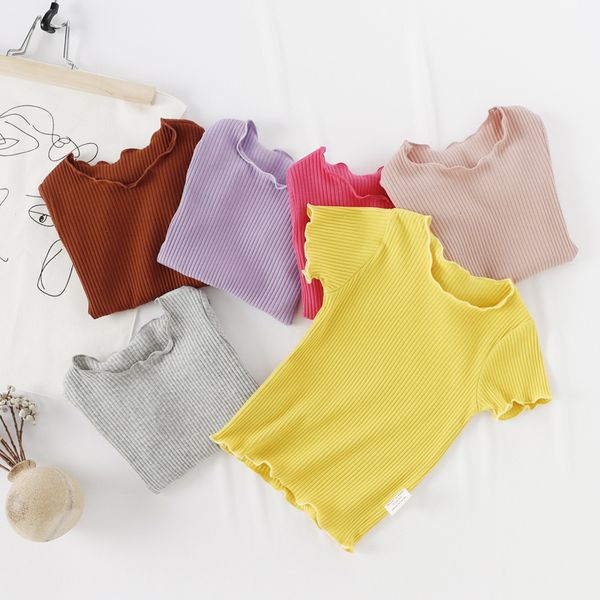 girls' wooden-ear short-sleeved t-shirt summer new middle and small cotton top, Blue
girls' wooden-ear short-sleeved t-shirt summer new middle and small cotton top, Blue