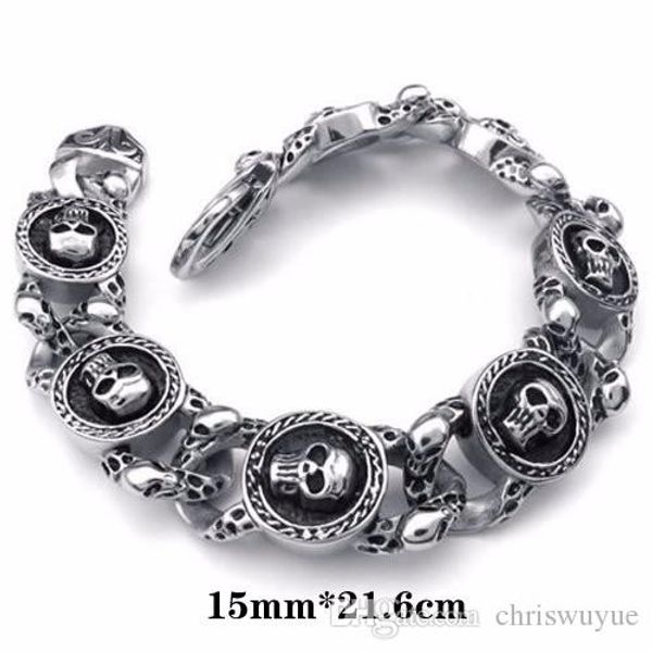 women's gothic luxury jewelry stainless steel silvery black delicate charm skulls shape new designed bracelet
women's gothic luxury jewelry stainless steel silvery black delicate charm skulls shape new designed bracelet