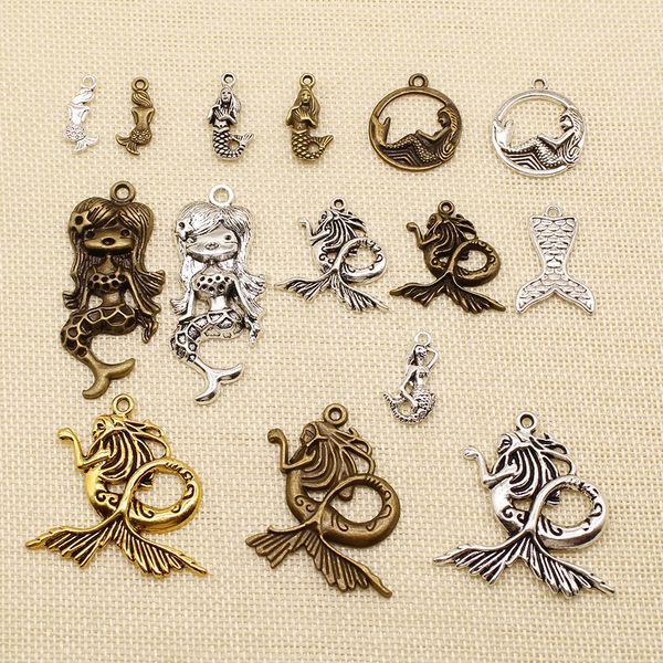 40 pieces metal charms for jewelry making mermaid legend mermaid tail hj071, Bronze;silver
40 pieces metal charms for jewelry making mermaid legend mermaid tail hj071, Bronze;silver