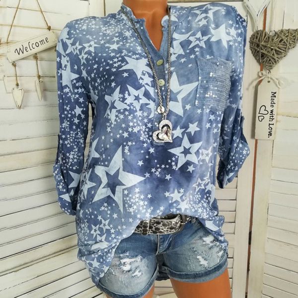 plus size 5xl womens stars printed blouses casual long sleeve shirts v neck tunic blusas femme loose clothes sell #20, White
plus size 5xl womens stars printed blouses casual long sleeve shirts v neck tunic blusas femme loose clothes sell #20, White
