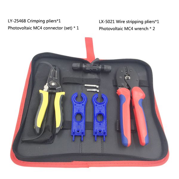 pvoltaic solar mc4 connector wire and cable line pressing clamp crimping pliers wire stripping plier tool kit tools suit set
pvoltaic solar mc4 connector wire and cable line pressing clamp crimping pliers wire stripping plier tool kit tools suit set