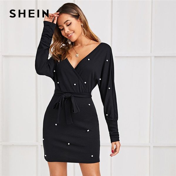 shein black deep v neck pearls beading belted elegant dress women 2019 autumn high waist batwing sleeve wrap bodycon dresses, Black;pink
shein black deep v neck pearls beading belted elegant dress women 2019 autumn high waist batwing sleeve wrap bodycon dresses, Black;pink