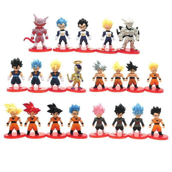 7-8cm dragon ball son goku veget pvc action figure model toys 21pcs/lot